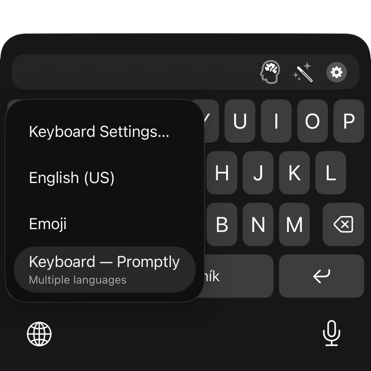 Promptly keyboard on iPhone